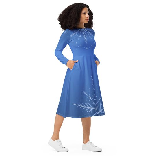 Elsa Christmas long sleeve midi dress