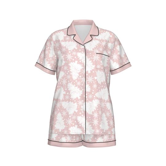 Pink Tree  Short Sleeve Pajama Set