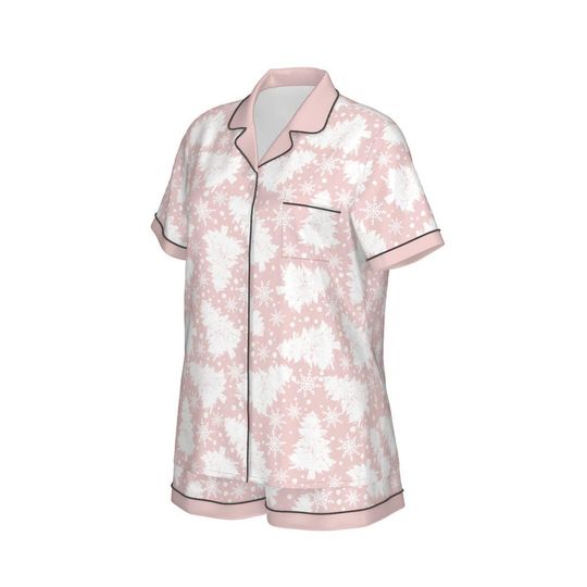 Pink Tree  Short Sleeve Pajama Set