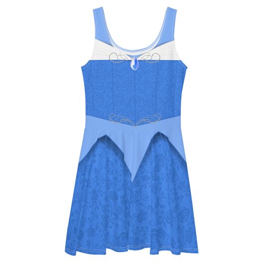 Make it Blue Skater Dress – Fun Cartoon Style Casual Outfit for Women