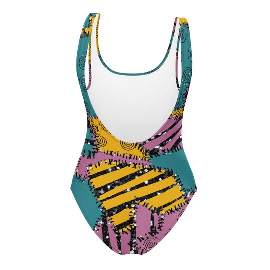 Patchwork Inspired One-Piece Swimsuit