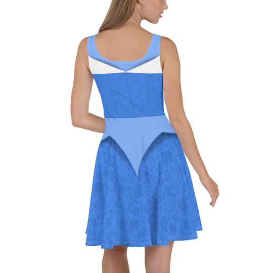 Make it Blue Skater Dress – Fun Cartoon Style Casual Outfit for Women