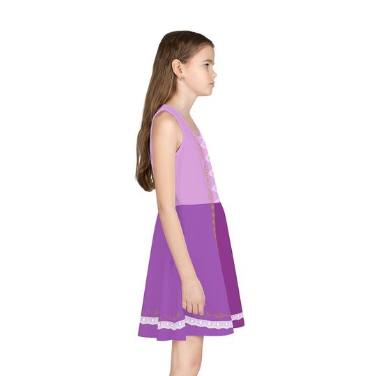 Rapunzel Inspired Girls' Sleeveless Sundress (AOP)