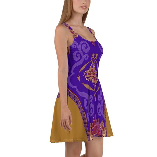 Magic Carpet Skater Dress – Fun Cartoon Style Casual Outfit for Women