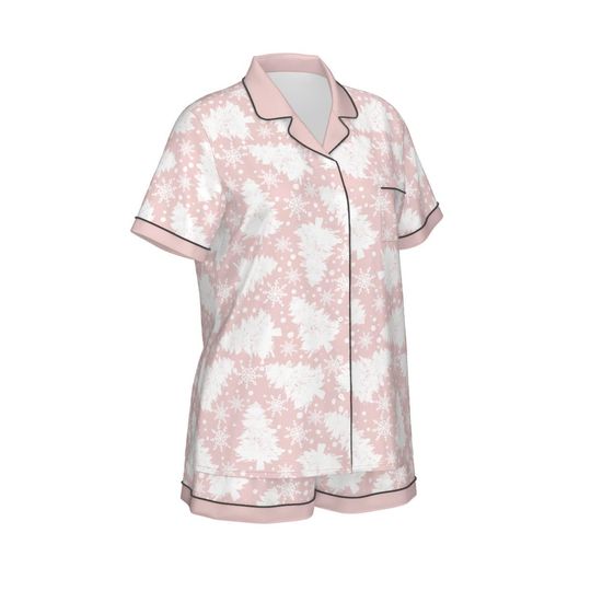 Pink Tree  Short Sleeve Pajama Set