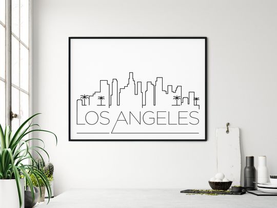 Los Angeles Skyline Art Print: Minimalist LA Poster