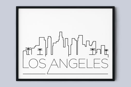 Los Angeles Skyline Art Print: Minimalist LA Poster