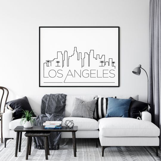 Los Angeles Skyline Art Print: Minimalist LA Poster