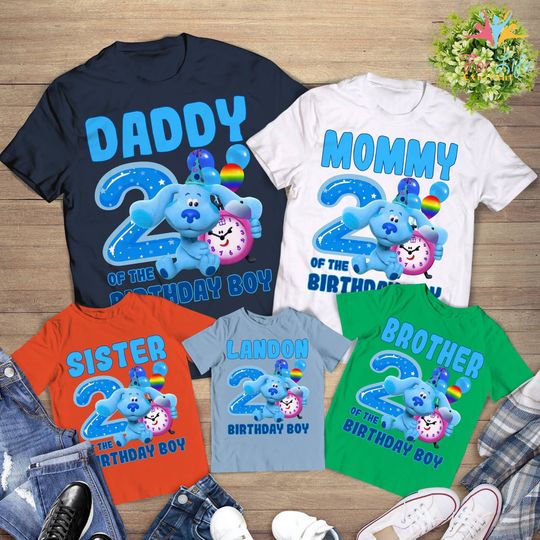 Blues Clues Birthday Blue Dog Family Shirt