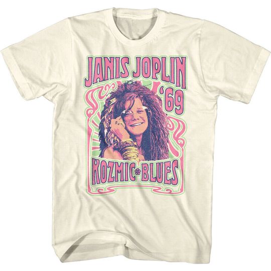 Janis Joplin Men's T Shirt | Kozmic Blues 69 Album Graphic Tee