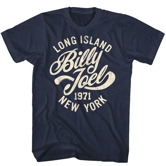 Billy Joel T-shirt | Long Island New York 1971 Graphic Tee, Rock Concert Tour Shirt
