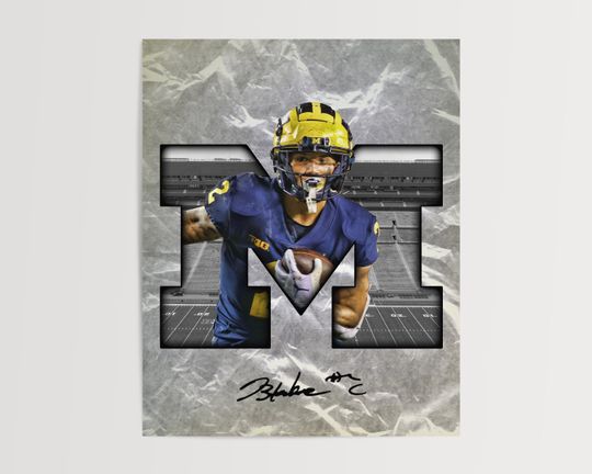 Blake Corum Michigan Wolverines NCAA College Football Poster