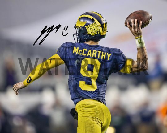 JJ McCarthy Michigan Wolverines Poster Art Autographed NCAA