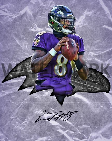 Lamar Jackson Baltimore Ravens Poster Art Autographed football