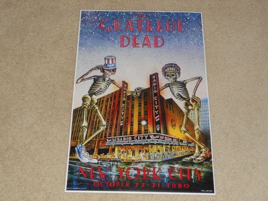 Large Grateful Dead NYC Halloween 1980 Radio City Concert Poster