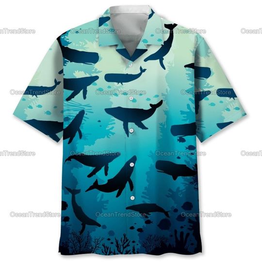 Whale Hawaiian Shirt, Funny Whale Shirt
