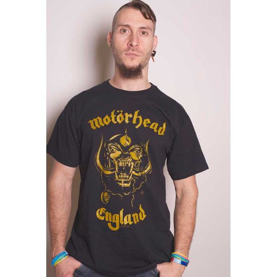 Motorhead Unisex Tee: England Classic Gold