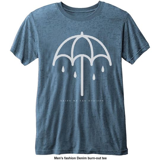 Bring Me The Horizon Unisex Fashion Tee: Umbrella with Burn Out Finishing