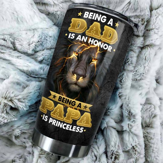 Happy father's day Being Papa Is Priceless Ringneck Tumbler 20oz