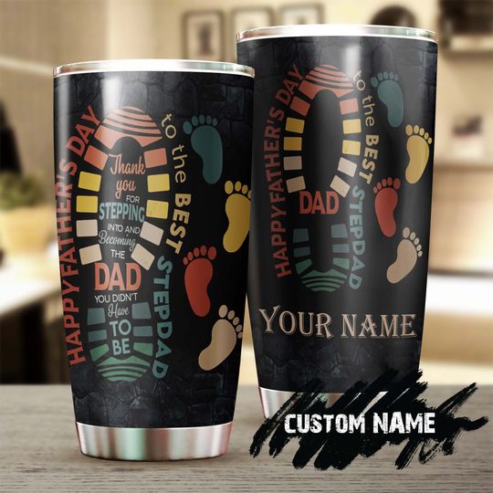 Happy Father's day to the best step dad ever personalized Tumbler 20oz