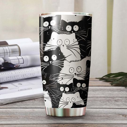 Grumpy Funny Cat Personalized Ringneck Tumbler 20oz