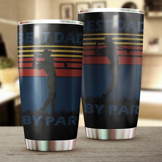 Golf best dad by par Tumbler-Birthday Ringneck Tumbler 20oz