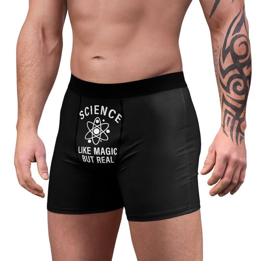 Science Like Magic But Real Men's Boxer Briefs, Funny Scientist Men's Briefs