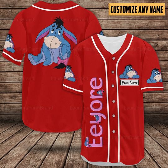 Personalized Eeyore Baseball Shirts, Eeyore Baseball Jersey