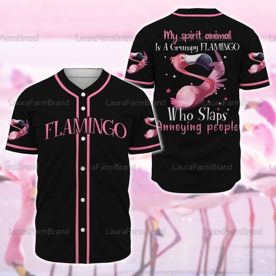 Personalized Name Flamingo Baseball Jersey