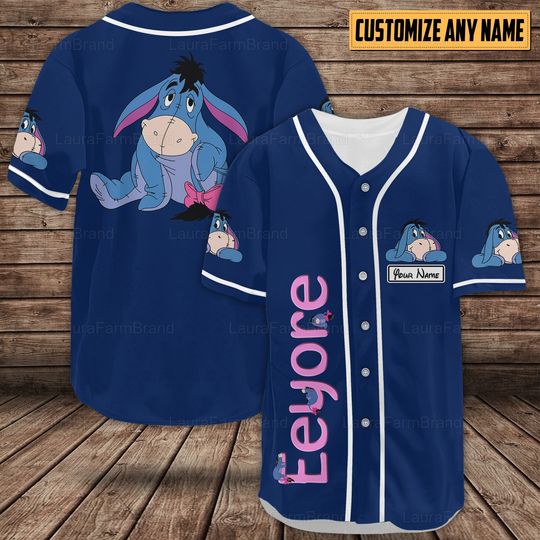 Personalized Eeyore Baseball Shirts, Eeyore Baseball Jersey