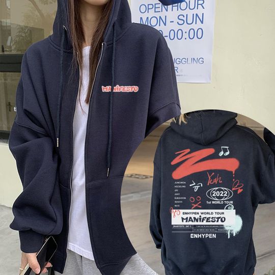 ENHYPEN Manifesto 2022 World Tour Zip Hoodie, Manifesto Tour 2022 Zip