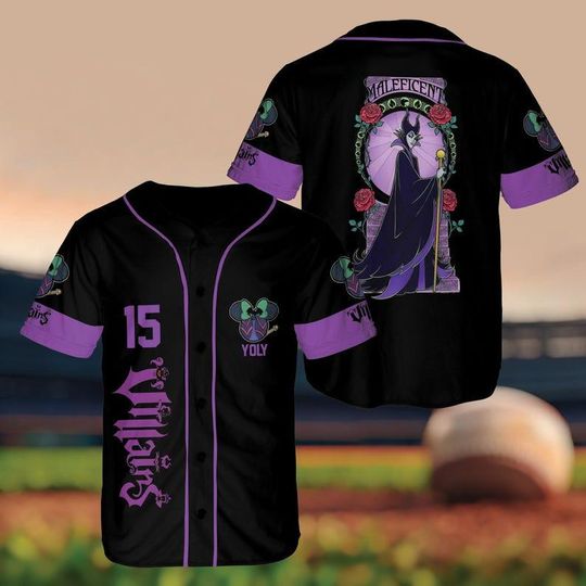 Custom Disney Maleficent Baseball Jersey - Villains Jersey Shirt
