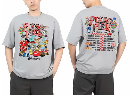 Vintage Double Side Pixar Pier Disneyland T-Shirt, Disney Pixar Fest T-Shirt