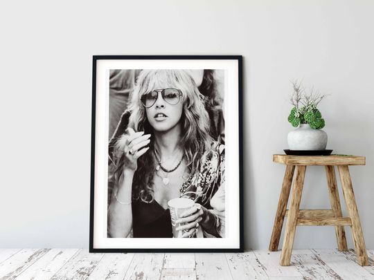 Stevie Nicks B&W Vintage Poster Print