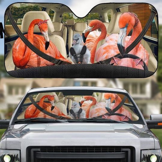 Flamingo Family Car Sun Shade, Car Sun Shade