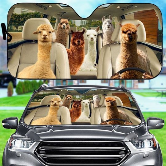 Alpaca Family Car Sunshade