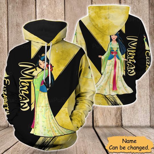 Personalized Mulan 3D Hoodie, Disney Princess Christmas Hoodie
