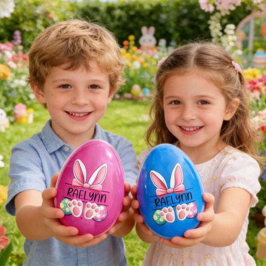Personalized Fillable Easter Egg, Kids Easter Gift