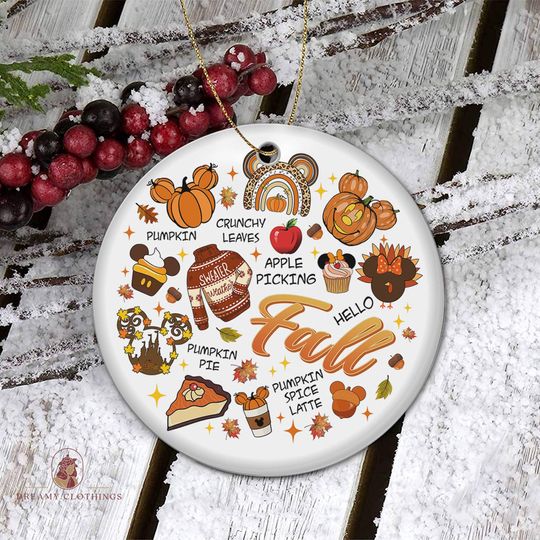 Disney Pumpkin Spice Ornament, Fall Disney Vacation, Disney Halloween, Disney Matching Ornament