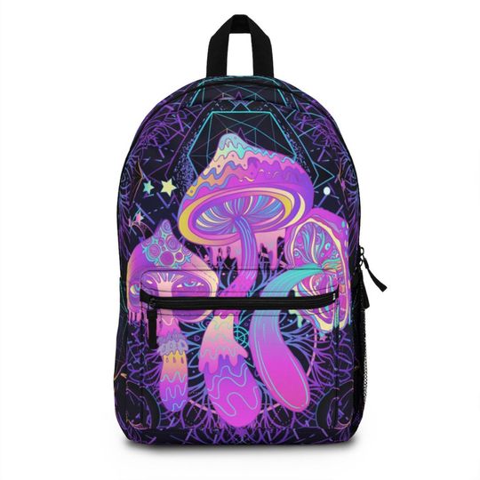 Magic Mushroom Backpack / Trippy Psychedelic Shroom Backpack