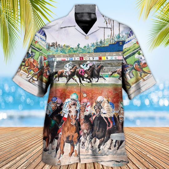 Horse Racing Wild Power Hawaiian Shirt