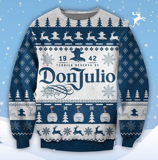 Don Julio Tequila Blue Sweater, Don Julio Tequila Blue Christmas Ugly Sweater