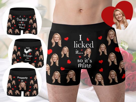 Custom Face Boxers, "I Licked It So It's Mine" Underwear