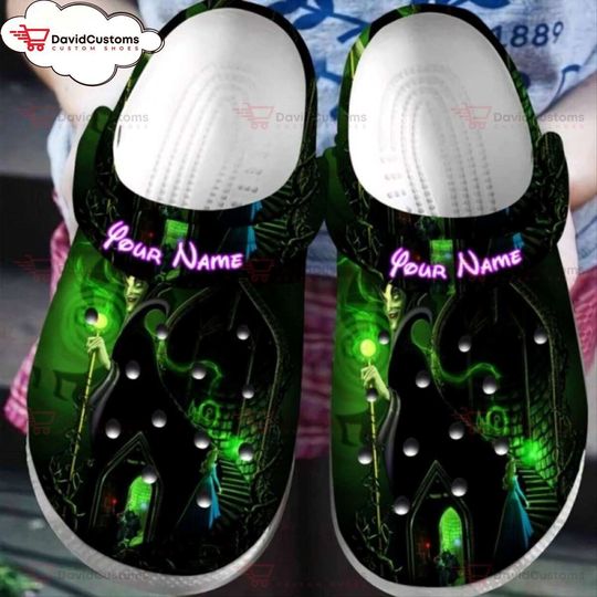 Aurora Maleficent Disney 85 Personalized  Clogs Classic  ,Custom Clogs, Design Your Own Clogs
