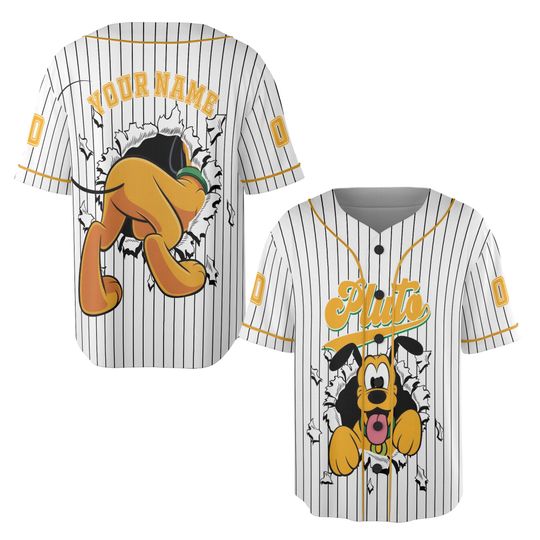 Custom Pluto Baseball Jersey, Disney Jersey for Fans