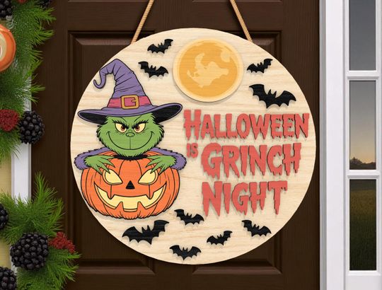 Halloween Is funny character Night Round Sign