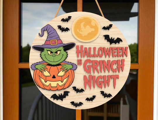 Halloween Is funny character Night Round Sign