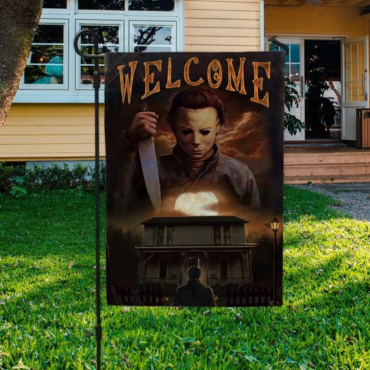 Halloween Welcome Michael Myers Horror Character Garden Flag