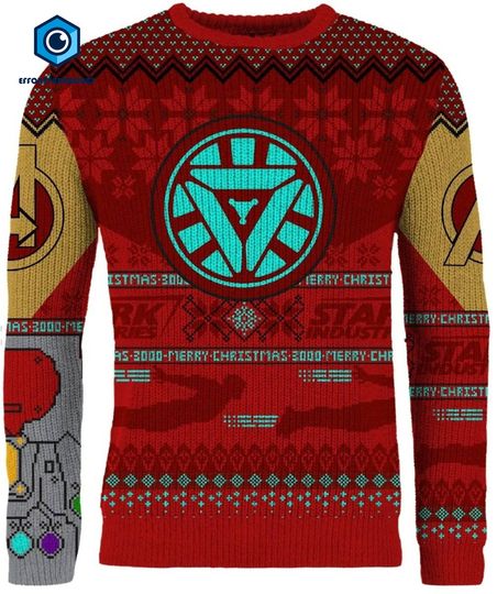 Iron Man Ugly Christmas Sweater, Tony Stark Sweatshirt, Superhero Christmas Movie Sweatshirt, Christmas Party