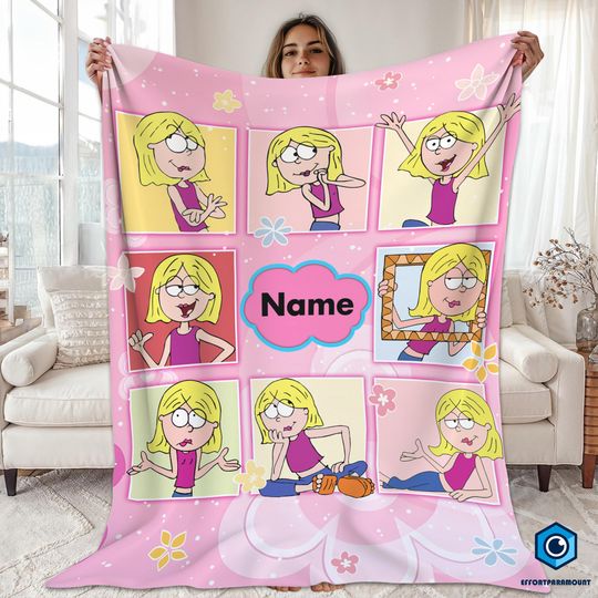 Custom Lizzie McGuire Blanket, Disneyland Lizzie McGuire Blanket, Cute Lizzie Cartoon, Lizzie Emotions